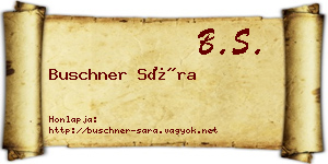 Buschner Sára névjegykártya